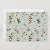 JOY Pine Cone Red Berry Vogels Kerstmis Feestdagenkaart (Achterkant)