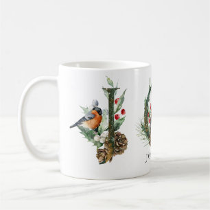 JOY Pine Cone Red Berry Vogels Kerstvakantie Koffiemok