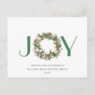 JOY Pine Cones Wreate kerstgroet Corporate Feestdagenkaart