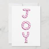 Joy Pink Candy Cane Vakantie Foto Kerstmis Kaart (Achterkant)