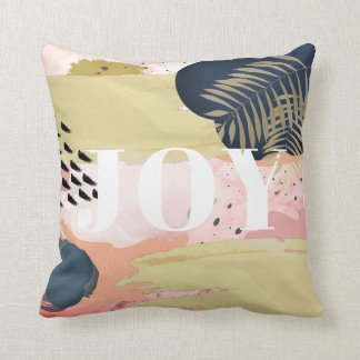 JOY Pink & Gold Abstract Pattern Sierkussen