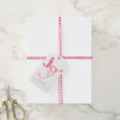 Joy Pink Moderne Retro Typografie Minimalistisch Cadeaulabel (Met Touw)