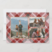 JOY Pink Plaid Multi Photo Holiday Kaart (Achterkant)