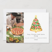 Joy Pizza Liefde Kerst Italiaans Restaurant Foto Feestdagenkaart (Voorkant)