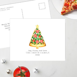 Joy Pizza Love kerstboom Feestdagenkaart