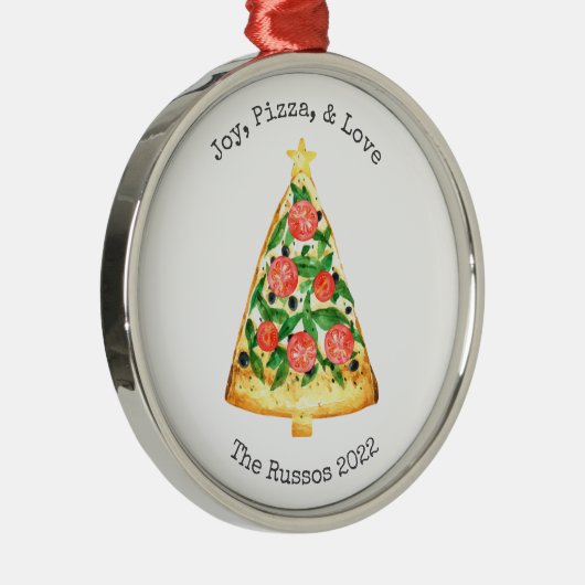 Joy Pizza Love Pizza Slice Ceramic Ornament (Rechts)