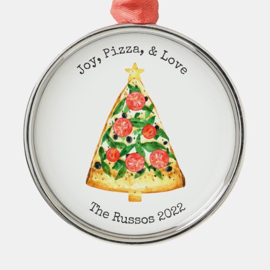 Joy Pizza Love Pizza Slice Ceramic Ornament (Voorkant)