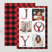 Joy Plaid 3 fotocollage Feestdagenkaart (Voorkant / Achterkant)