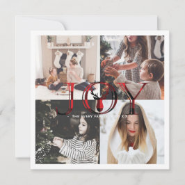 Joy Plaid 4 Foto Collage Feestdagenkaart