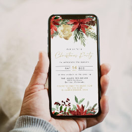 JOY Poinsettia Rode Bloemen Vakantie Party Kaart