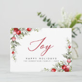 Joy Prettige feestdagen Botanical Berry Wenskaart (Staand voorkant)
