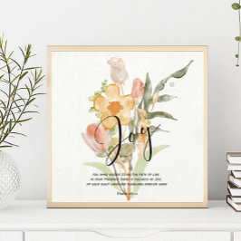 Joy-Psalm 16:11 oranje florale suspensie Poster