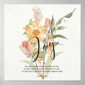 Joy-Psalm 16:11 oranje florale suspensie Poster (Voorkant)