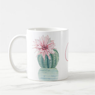 Joy Quote Green Cacti roze Succulent Flower Koffiemok