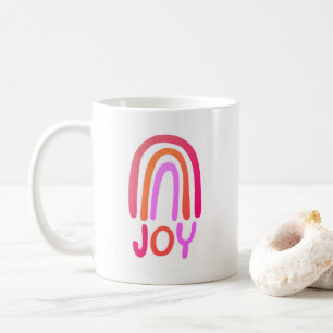 JOY Rainbow Colorful Handlettering Coffee Mok