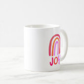 JOY Rainbow Colorful Handlettering Coffee Mok (Voorkant rechts)
