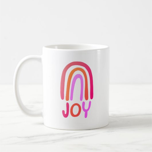 JOY Rainbow Colorful Handlettering Coffee Mok (Links)