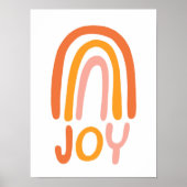 JOY Rainbow roze handlettering Poster (Voorkant)