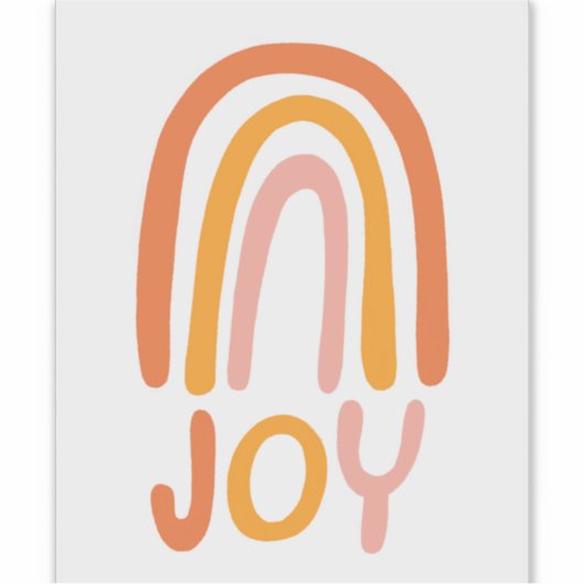JOY Rainbow roze handlettering Sticker (Voorkant)