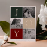 JOY-rasterfoto Folie Feestdagenkaart<br><div class="desc">VREUGDE | Colorblock Photo Grid Folie Holiday Kaart.</div>