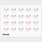 Joy Red Cardinal Waterverf Christmas Ronde Sticker (Vel)
