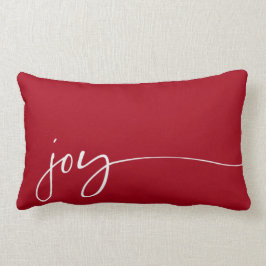 Joy Red Elegant Script Typografie kerst Kussen