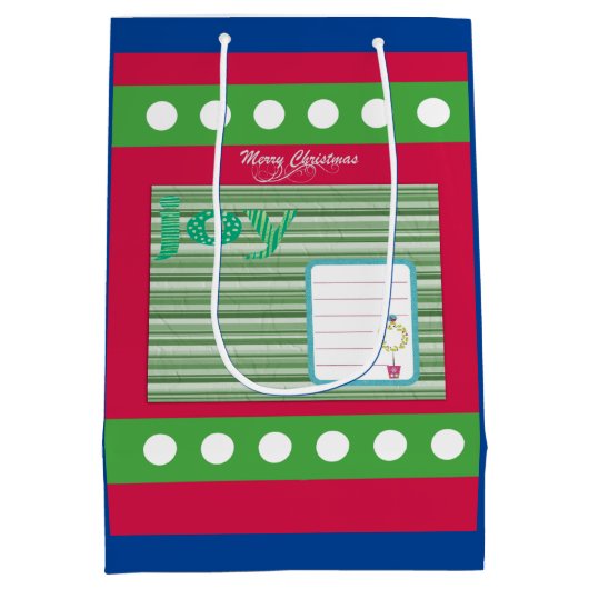 Joy Red- en Green- en Blue-kersttassen Medium Cadeauzakje (Achterkant)