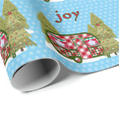 Joy Red en White  Camper Trailer Holiday Cadeaupapier (Rol Hoek)