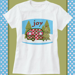 Joy Red en White  Camper Trailer Holiday T-shirt