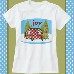 Joy Red en White  Camper Trailer Holiday T-shirt