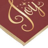 "Joy" Red Gold Script legant kerstfeestdag Korte Tafelloper (Hoek)