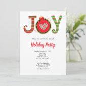 Joy Red Green Kerstfeestdag Kaart (Staand voorkant)