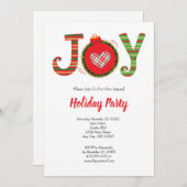 Joy Red Green Kerstfeestdag Kaart (Voorkant / Achterkant)