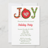 Joy Red Green Kerstfeestdag Kaart (Voorkant)