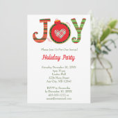 Joy Red Green Kerstfeestdag Kaart (Staand voorkant)