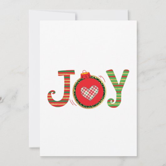 Joy Red Green Kerstfeestdag Kaart (Achterkant)