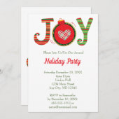 Joy Red Green Kerstfeestdag Kaart (Voorkant / Achterkant)