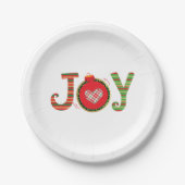Joy Red Green Kerstfeestdag Papieren Bordje (Voorkant)