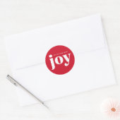 Joy Red Holiday Christmas Minimalist Ronde Sticker (Envelop)