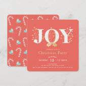 JOY Red Kerstfeestdag uitnodiging (Voorkant / Achterkant)