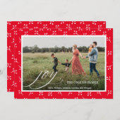 Joy Red Lijst Berry Pattern Feestdagenkaart (Voorkant / Achterkant)