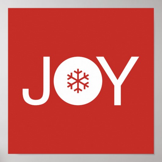 Joy Red Poster met kerstmis (Voorkant)