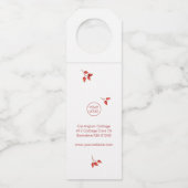 Joy Red Rosehips Wreath. Kerstmis Flessenhanger (Achterkant)