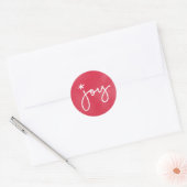 Joy Red Waterverf Round Sticker (Envelop)