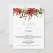 JOY Red Winter Poinsettia Floral — kaart (Voorkant)