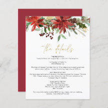 JOY Red Winter Poinsettia Floral — kaart