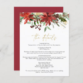 JOY Red Winter Poinsettia Floral — kaart