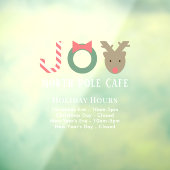 JOY Reindeer Holiday Uours Window Cling Raamsticker (Vel 3)