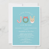 Joy Reindeer Mask Blue Holiday Baby shower per mai Kaart (Voorkant)