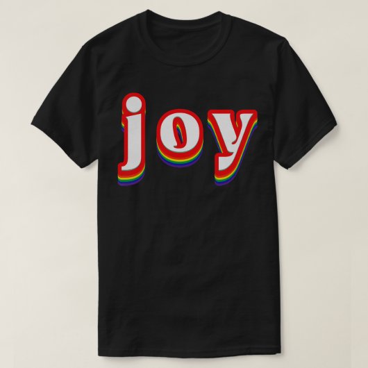 Joy Retro Rainbow Typografie T-shirt (Design voorkant)